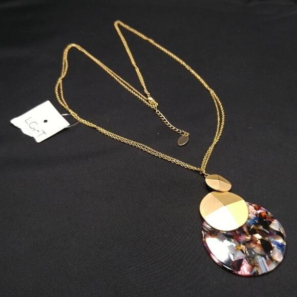 Loft Women's Long Pendant Necklace, Multicolored Lucite Pendant, 28 Inches, NWT - Picture 7 of 8